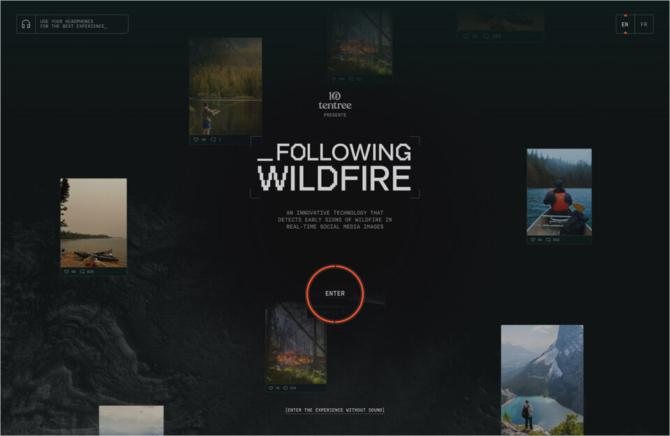 Following Wildfire – An innovative technologyウェブサイトの画面キャプチャ画像