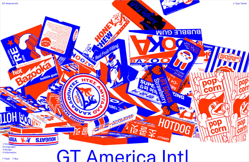 GT America Intl typeface exclusively at Grilli Type — Download Free Trial       Fontsウェブサイトの画面キャプチャ画像