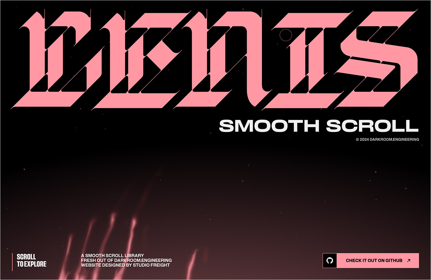 Lenis – Get smooth or die tryingウェブサイトの画面キャプチャ画像