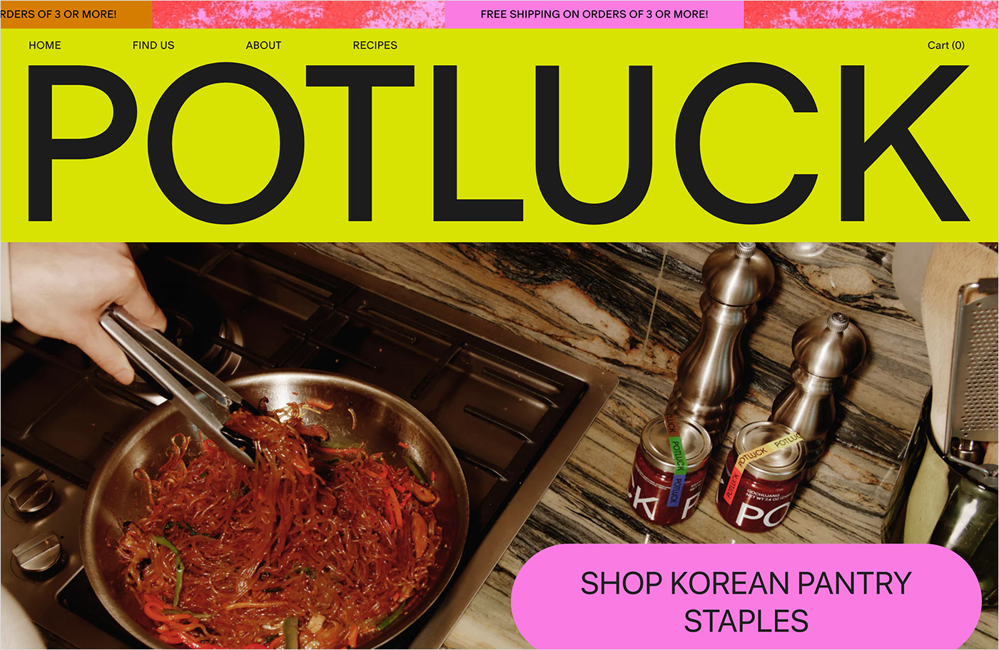 Shop Korean Pantry Staples – Potluckウェブサイトの画面キャプチャ画像