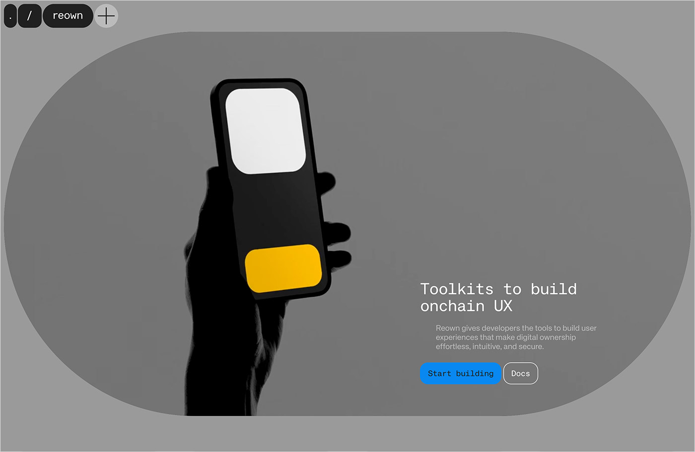 Reown | The onchain UX platform — Reowウェブサイトの画面キャプチャ画像