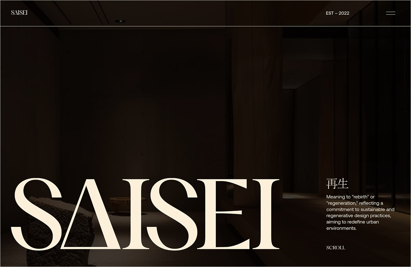 Saisei – Innovative Architecture & Sustainable Design Studioウェブサイトの画面キャプチャ画像