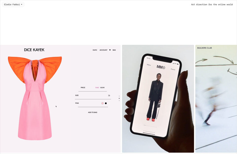 Elodie Fabbriウェブサイトの画面キャプチャ画像