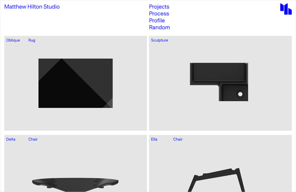 Matthew Hilton Studioウェブサイトの画面キャプチャ画像