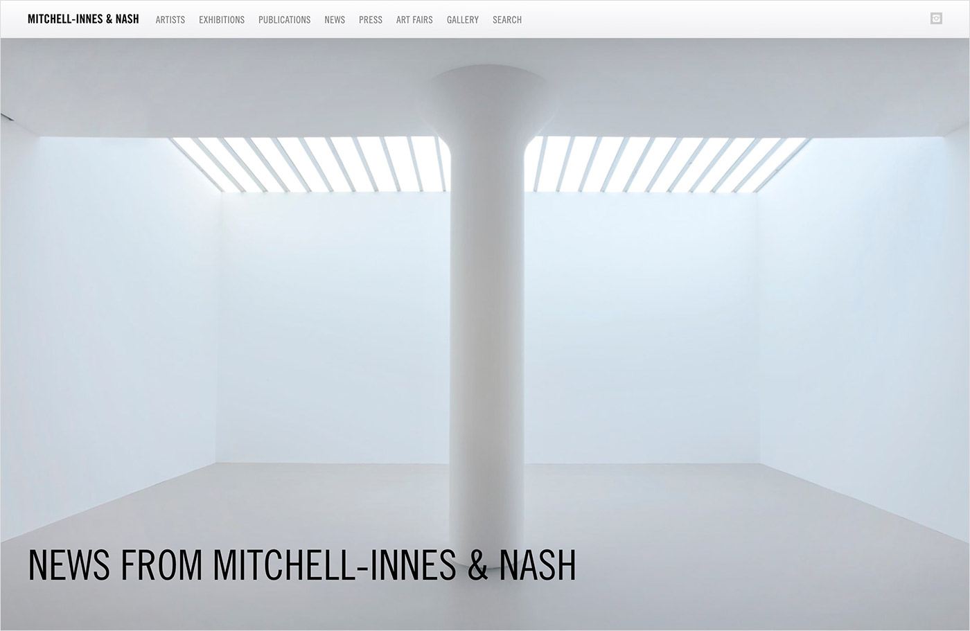 Mitchell-Innes & Nashh, New Yorkウェブサイトの画面キャプチャ画像