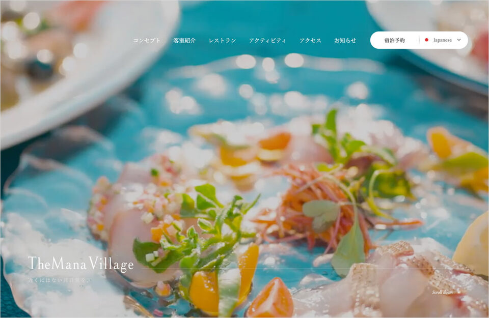 TheMana Village｜四国最大級のアクティビティリゾートウェブサイトの画面キャプチャ画像