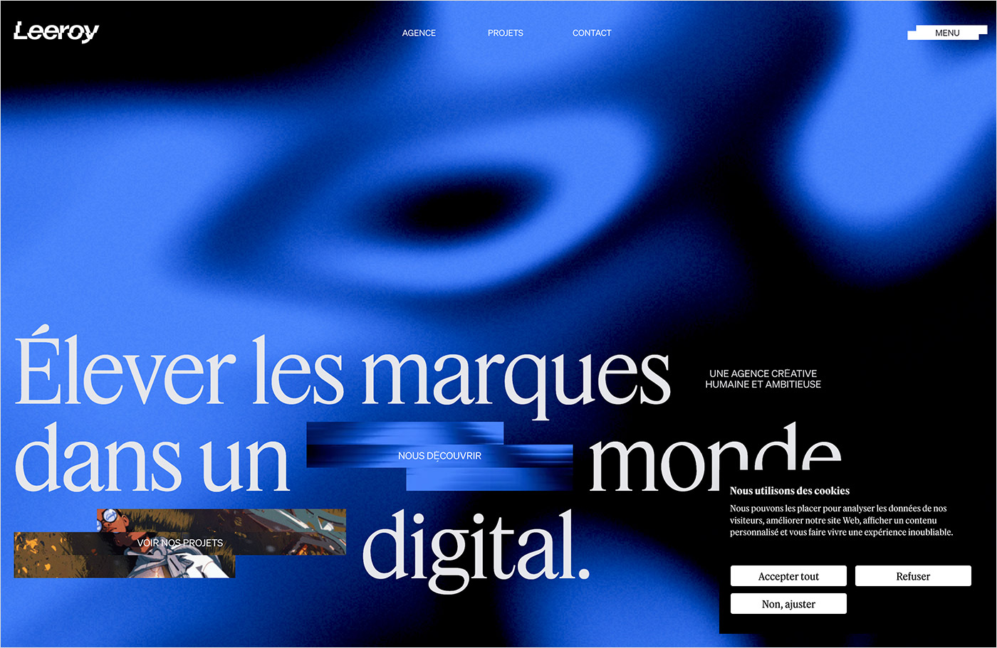 LEEROY Agence Créative à Montréal – Web & Marketingウェブサイトの画面キャプチャ画像