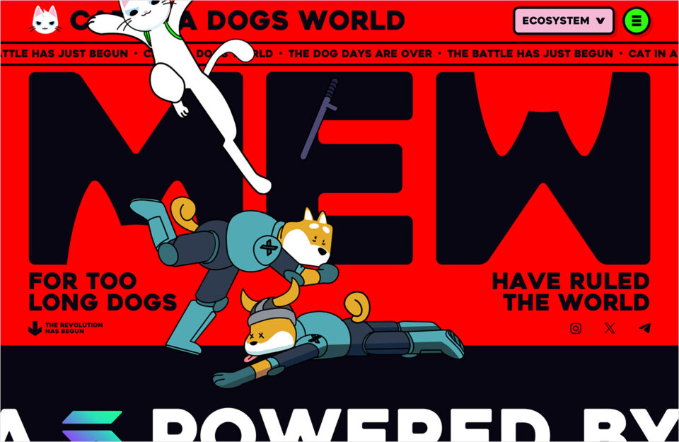 MEW – cat in a dogs worldウェブサイトの画面キャプチャ画像