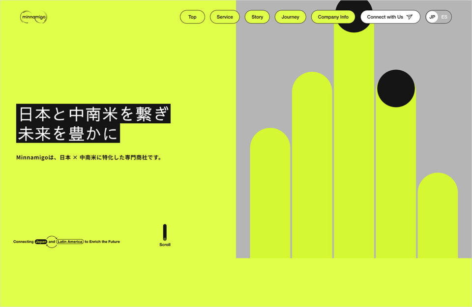 Minnamigo Inc. | 日本と中南米を繋ぎ未来を豊かにウェブサイトの画面キャプチャ画像