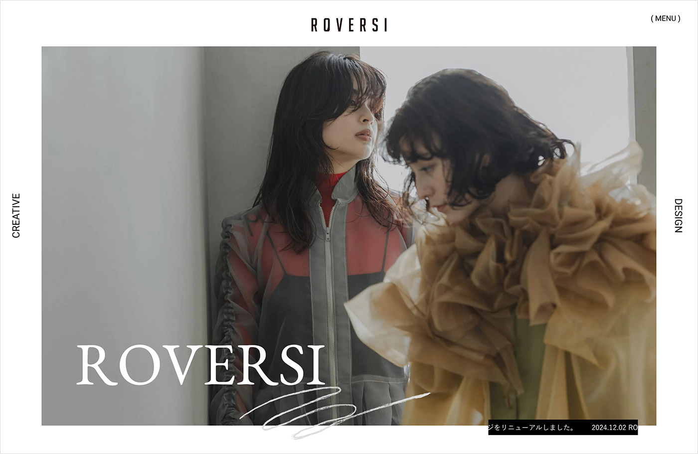 ROVERSI｜大阪・南船場の美容室ウェブサイトの画面キャプチャ画像