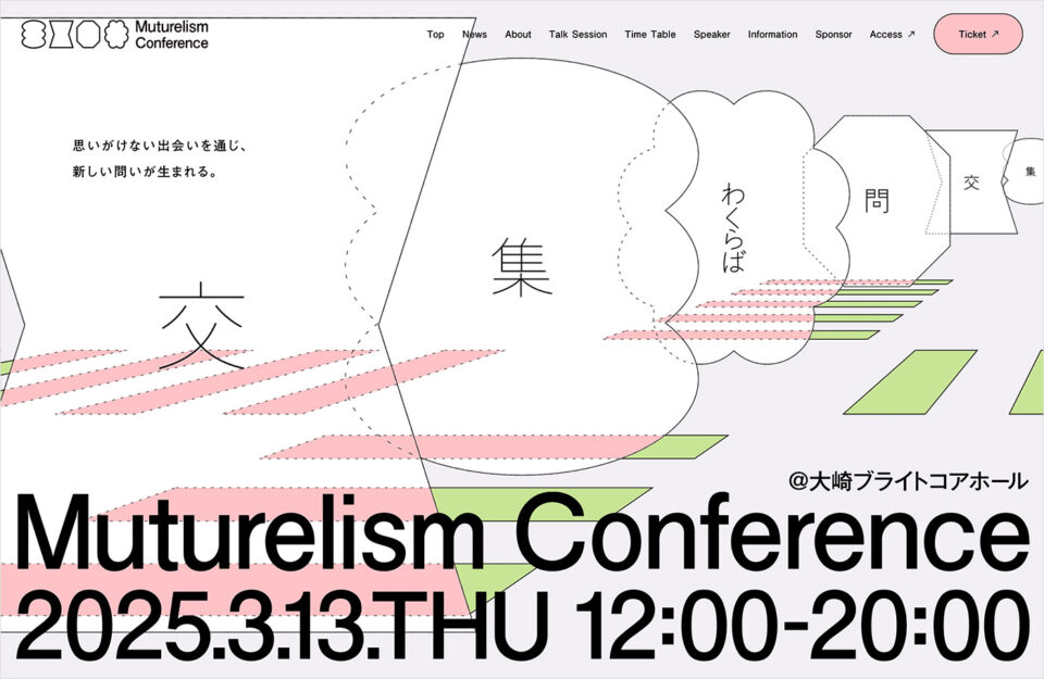 Muturelism Conference 〜 集、交、問、わくらば〜ウェブサイトの画面キャプチャ画像