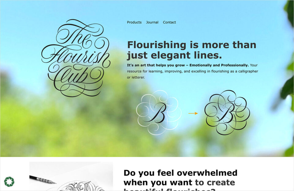 The Flourish Clubウェブサイトの画面キャプチャ画像