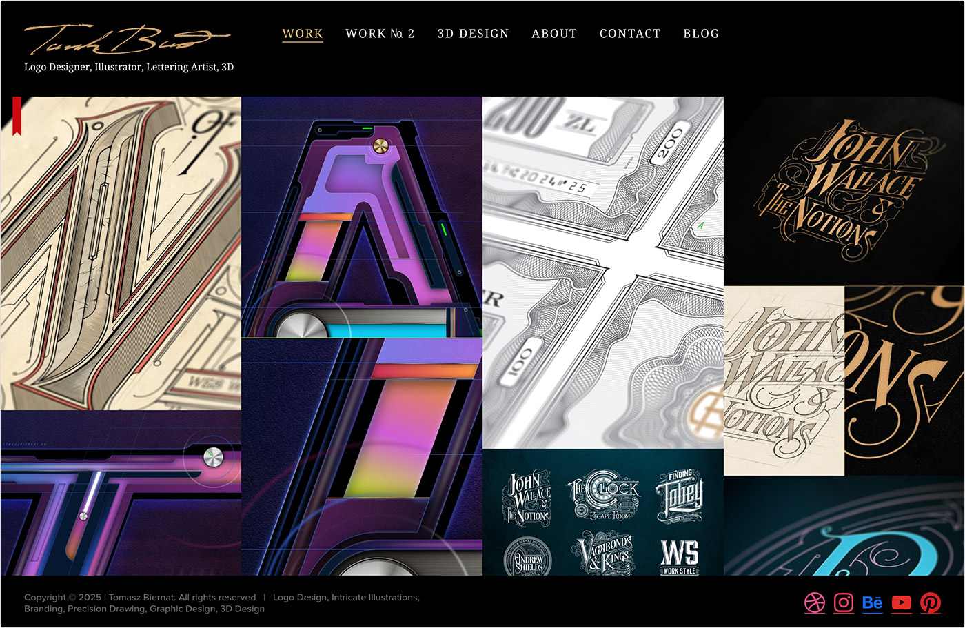 Tomasz Biernat | Logo Designer, Illustrator, Lettering Artist, 3D Designウェブサイトの画面キャプチャ画像