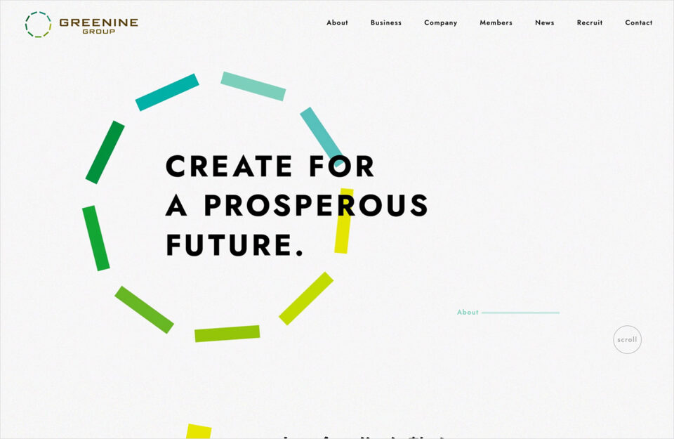 GREENINE GROUPウェブサイトの画面キャプチャ画像