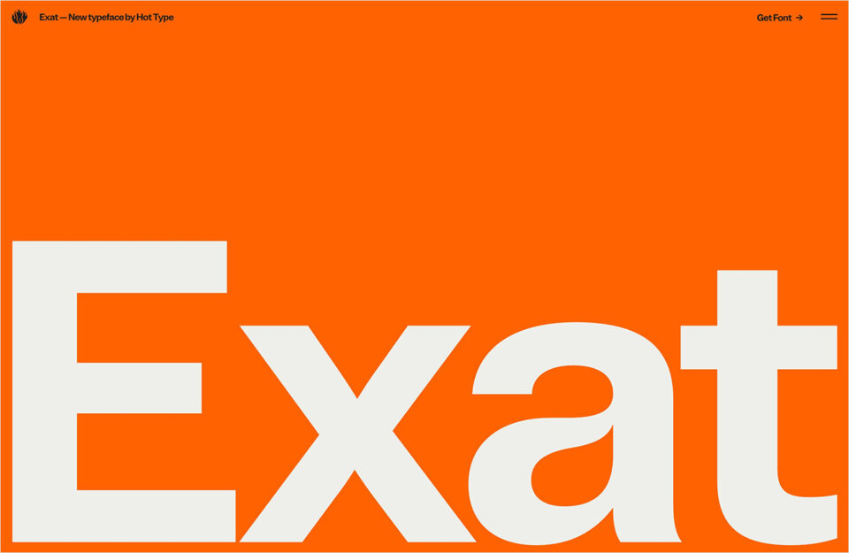 Exat – Hot Typeウェブサイトの画面キャプチャ画像