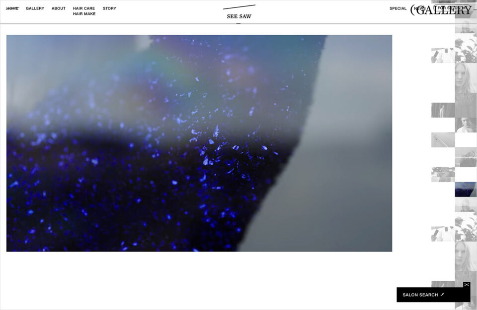 SEE/SAW ルベル ヘアケアシリーズウェブサイトの画面キャプチャ画像