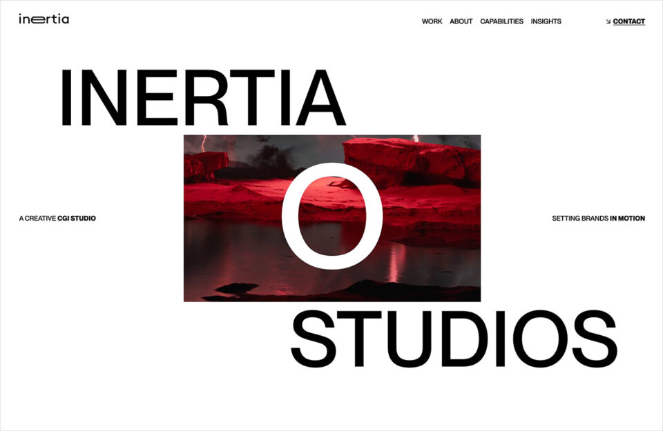 Inertia Studios | Creative studio specialising in CGI, Animation and Design.ウェブサイトの画面キャプチャ画像