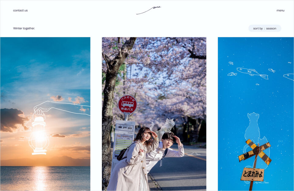 sara’s portfolioウェブサイトの画面キャプチャ画像