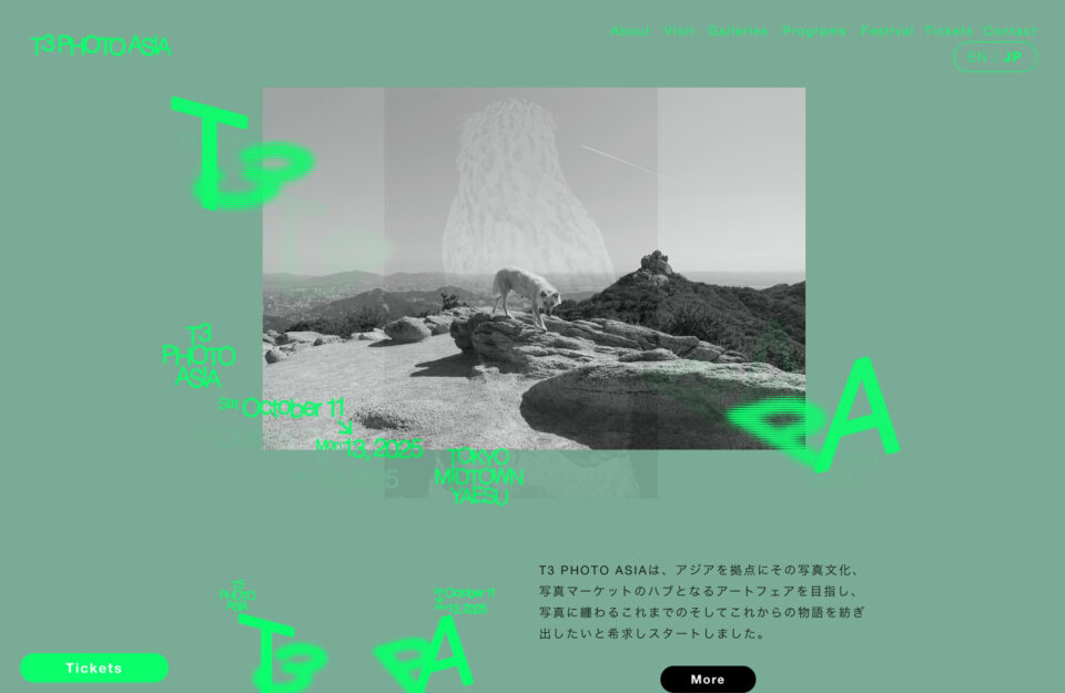T3 PHOTO FAIRウェブサイトの画面キャプチャ画像