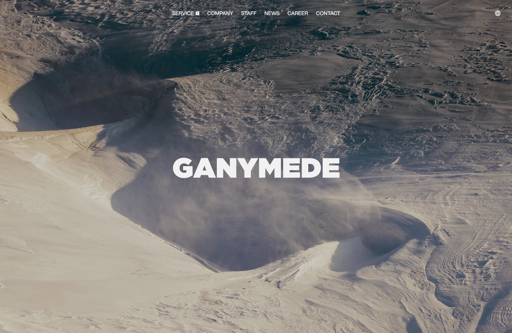 GANYMEDE株式会社ウェブサイトの画面キャプチャ画像