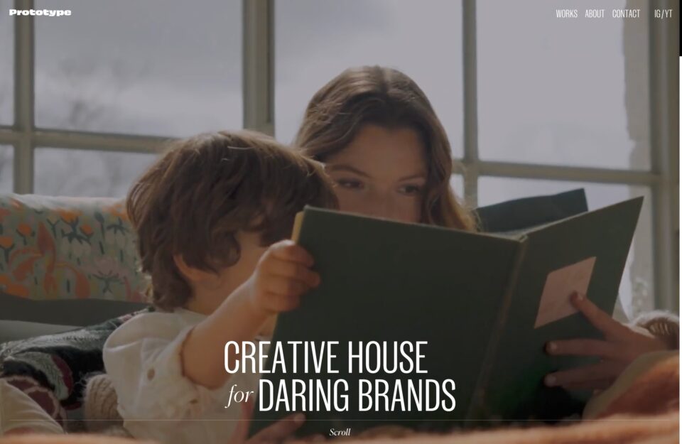 Prototype – Creative house for daring brandsウェブサイトの画面キャプチャ画像