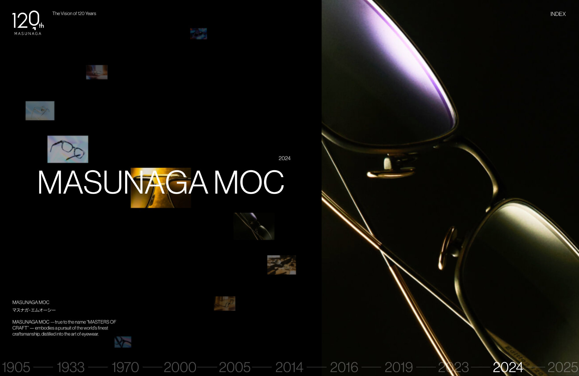 The Vision of 120 Years | MASUNAGA 120th | MASUNAGA since 1905ウェブサイトの画面キャプチャ画像
