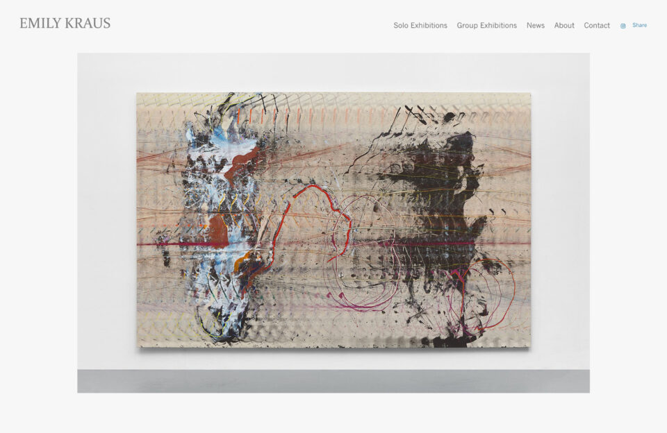 Emily Kraus – Artistウェブサイトの画面キャプチャ画像