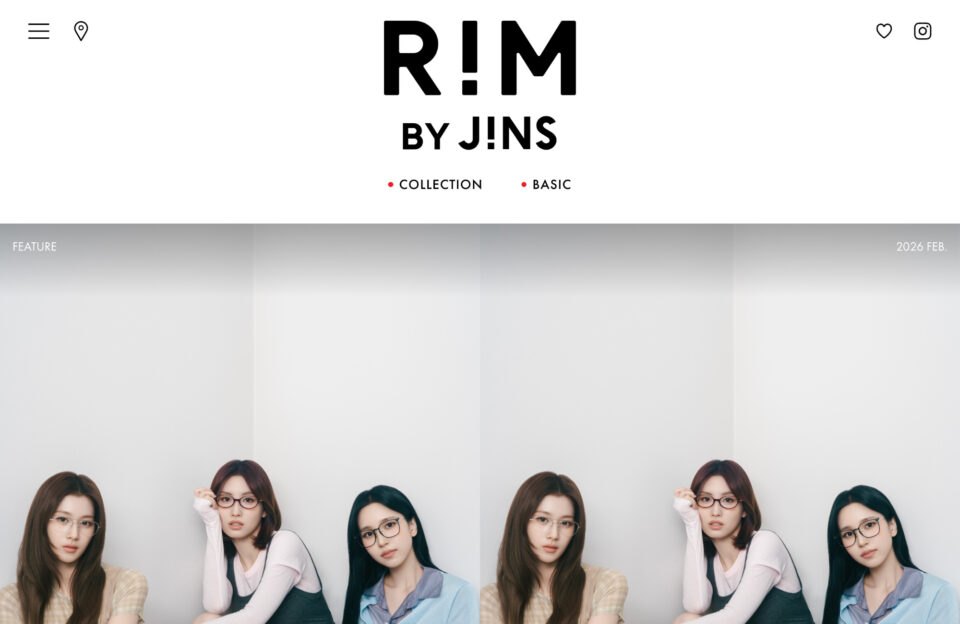 RIM 公式オンラインサイト 眼鏡・伊達メガネ・サングラスウェブサイトの画面キャプチャ画像