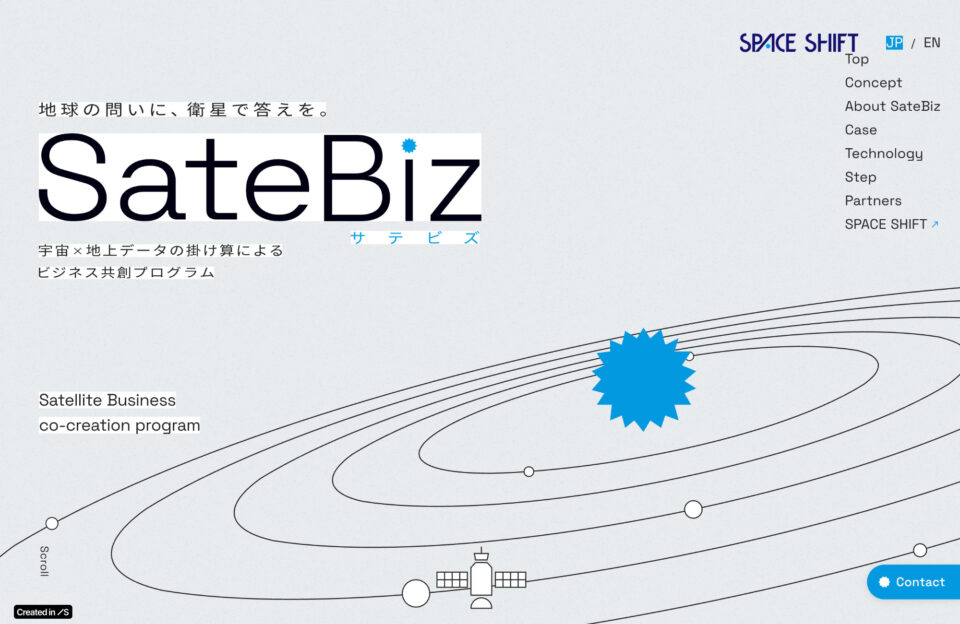 SateBizウェブサイトの画面キャプチャ画像