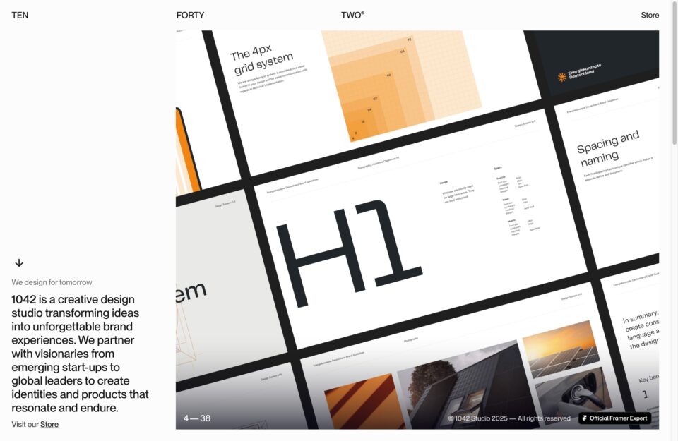 1042 Studio — Ideas Made Beautifulウェブサイトの画面キャプチャ画像