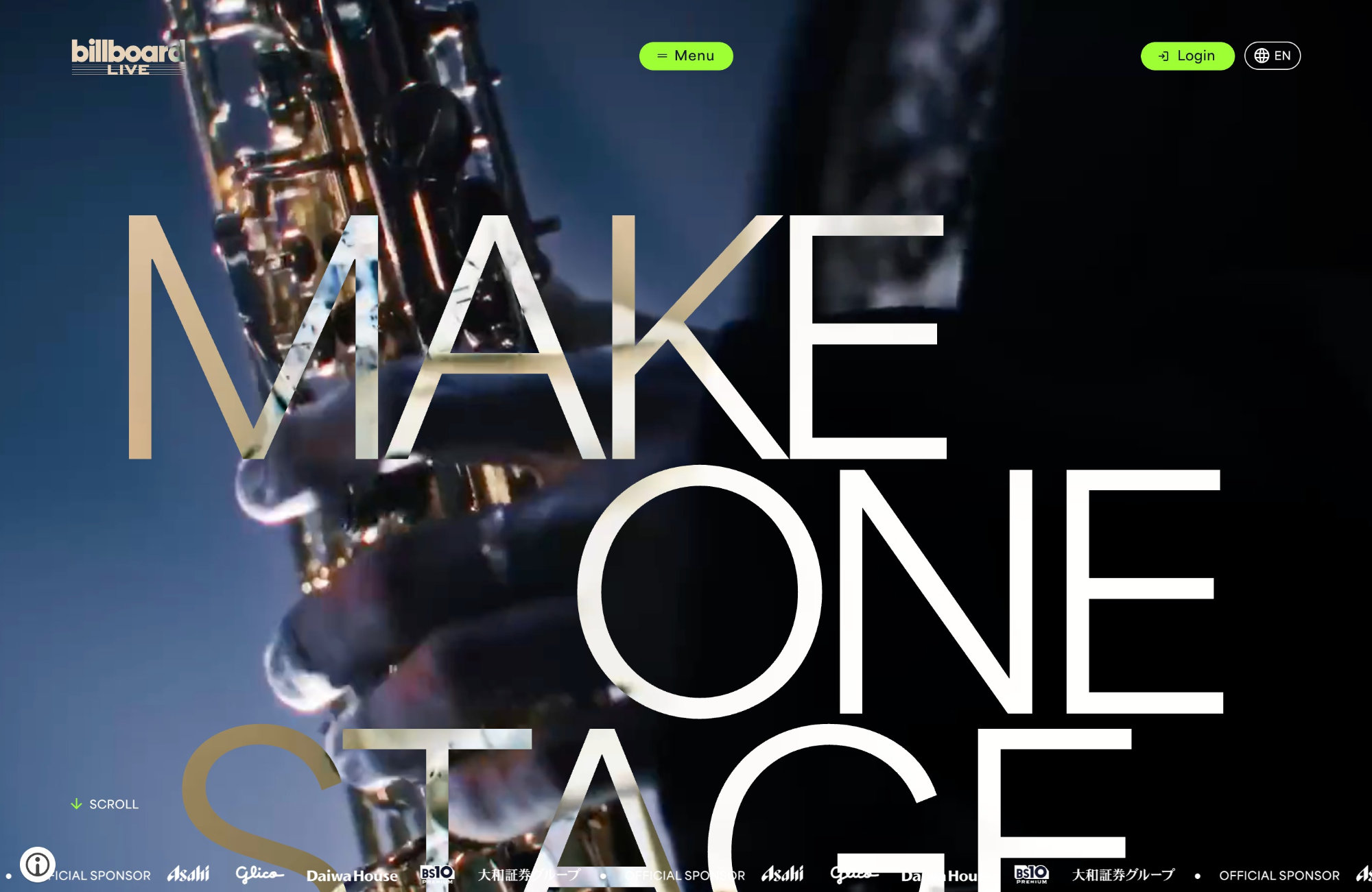 Billboard Liveウェブサイトの画面キャプチャ画像