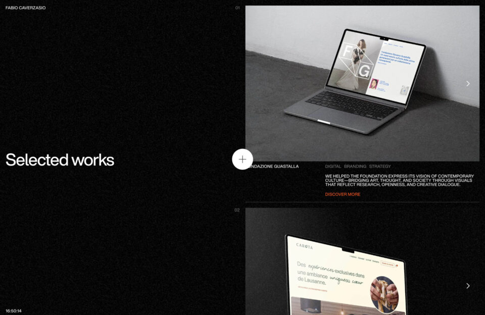 Fabio Caverzasio • Selected Projects & Digital Brandingウェブサイトの画面キャプチャ画像