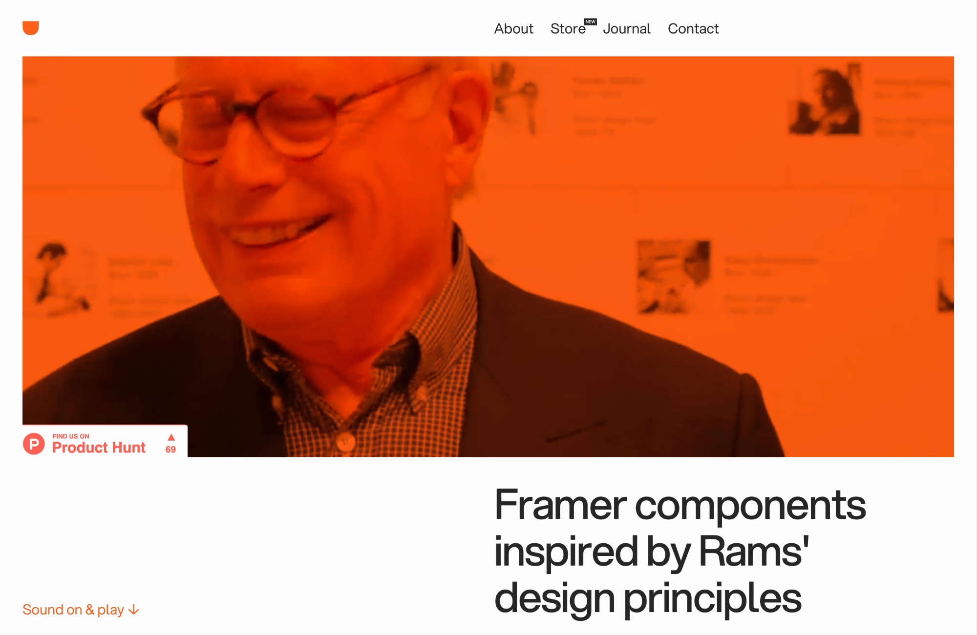 Drams – Framer components inspired by Dieter Rams’ principlesウェブサイトの画面キャプチャ画像