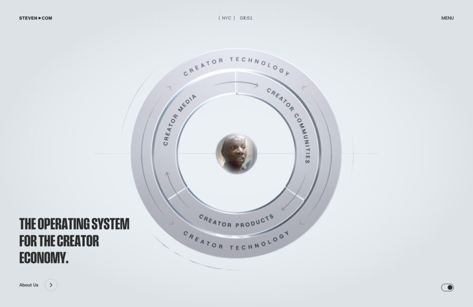 Operating System for the Creator Economy | Steven.coウェブサイトの画面キャプチャ画像