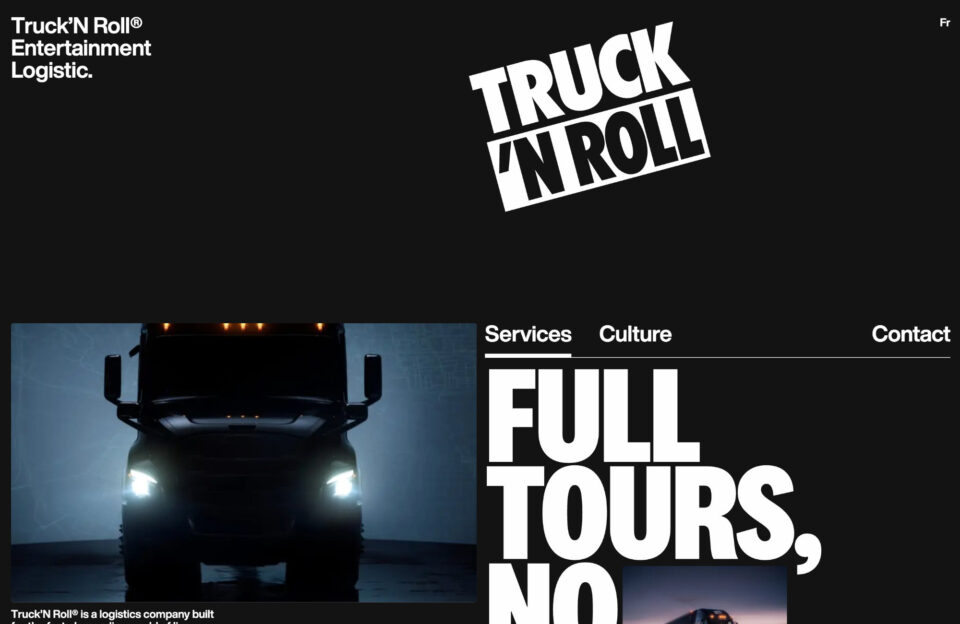 Entertainment logistics – Truck'N Rollウェブサイトの画面キャプチャ画像
