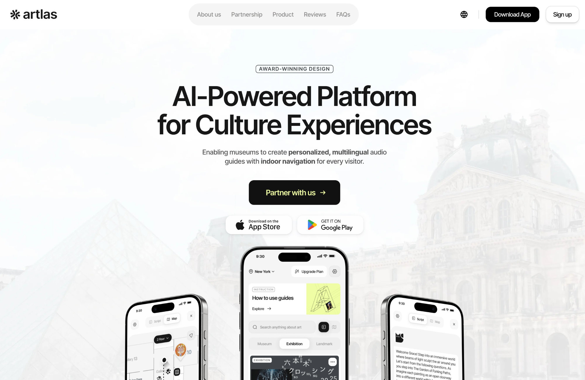 Artlas — AI-Powered Platform for Culture Experiencesウェブサイトの画面キャプチャ画像