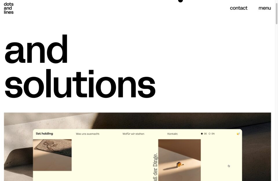 dotsandlines | Design Solutions Agency | Vienna & Salzburgウェブサイトの画面キャプチャ画像