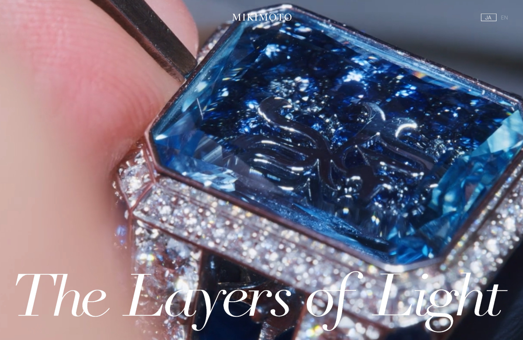 The Layers of Light | MIKIMOTOウェブサイトの画面キャプチャ画像