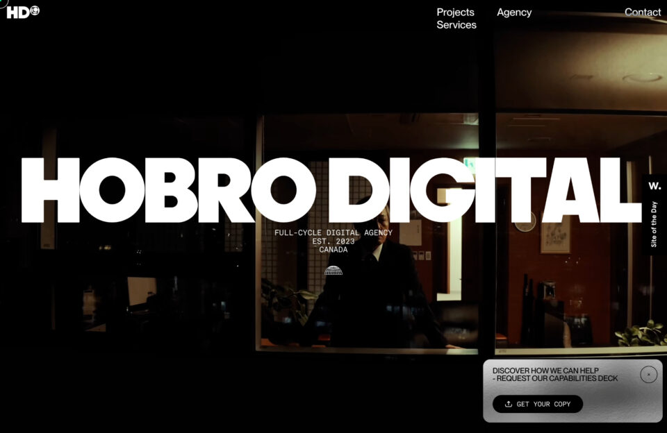 HOBRO – Design-first full-cycle digital agencyウェブサイトの画面キャプチャ画像
