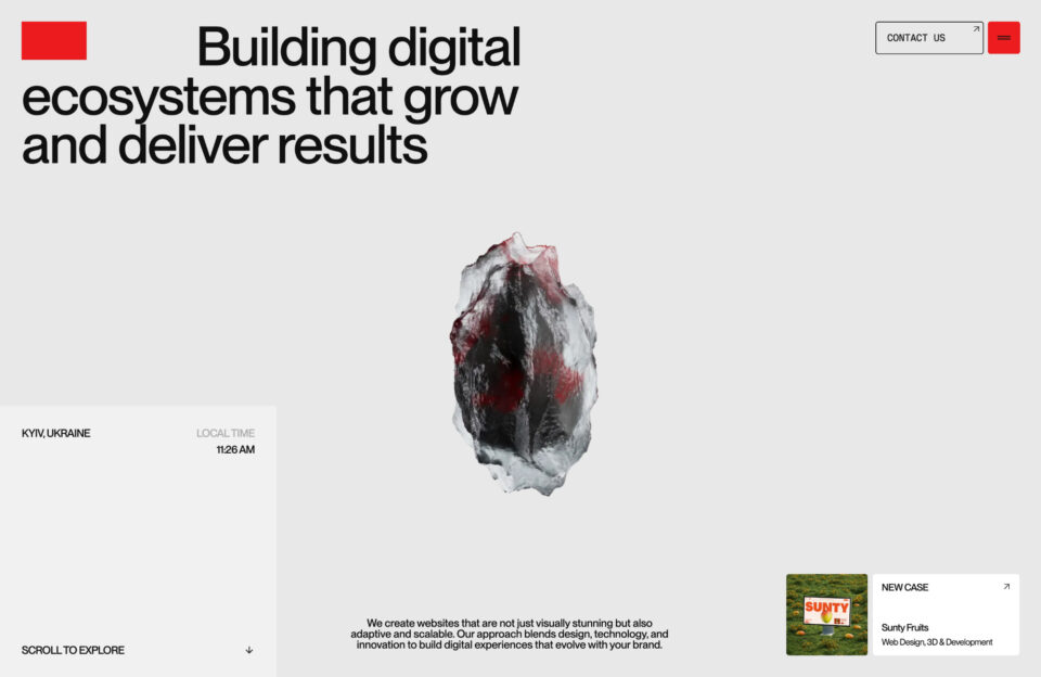 Orgnzm Studio — Design & Development Studioウェブサイトの画面キャプチャ画像