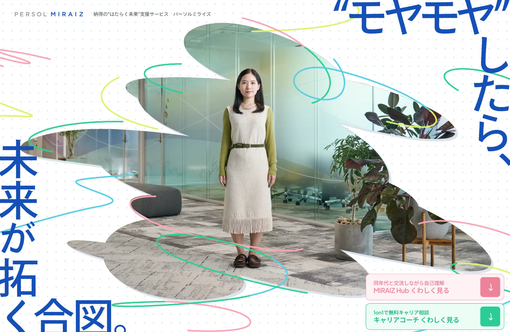 PERSOL MIRAIZ – 納得の“はたらく未来”支援サービスウェブサイトの画面キャプチャ画像